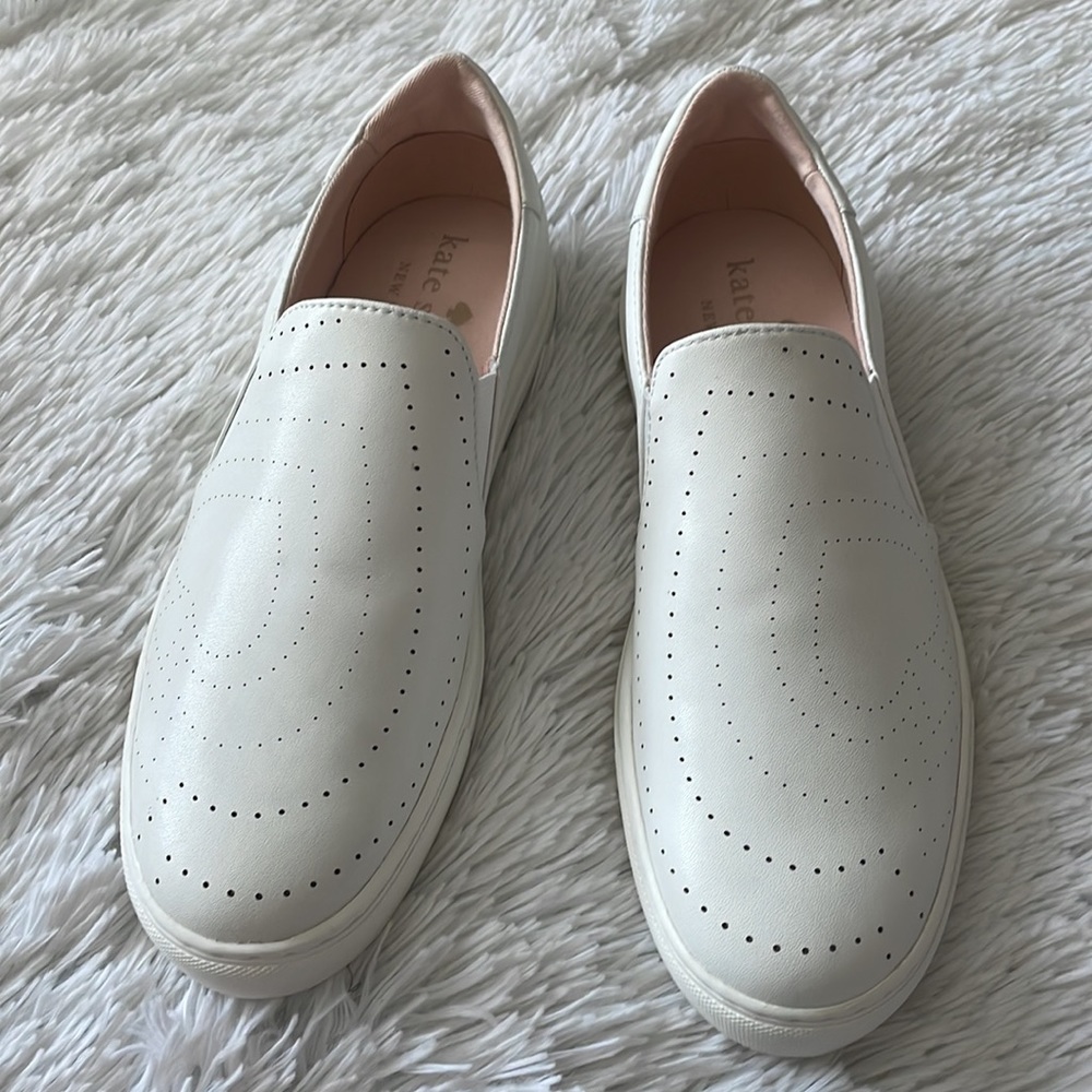 KATE SPADE Azores Perforated Slip On Sneakers White Size 8